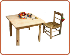 sillita de madera y junco