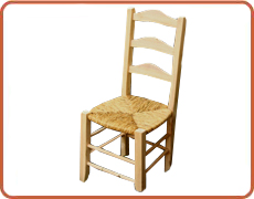 Silla madera y junco tres fajas