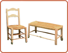 Silla madera y junco dos fajas